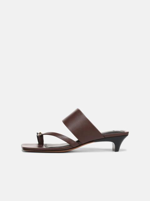 Vince Stacy Leather Heeled Toe-Ring Sandal