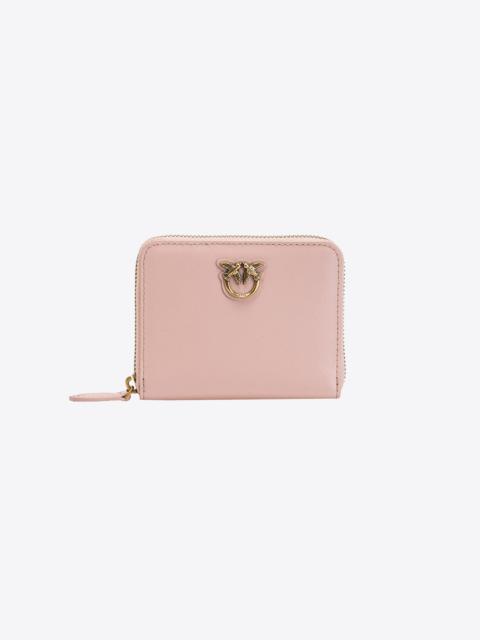 PINKO SQUARE LEATHER ZIP-AROUND PURSE