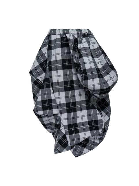 Comme Des Garçons Wool Tartan Check 5 Pattern Skirt