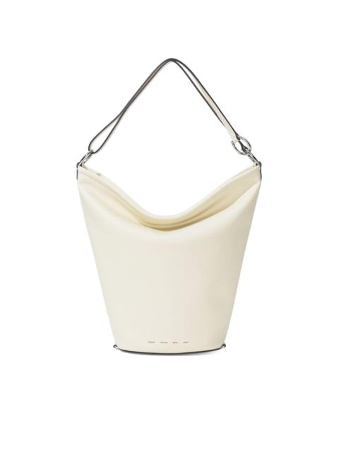 Sling leather bucket bag