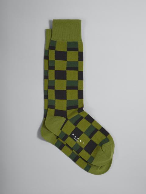 Marni ICONIC DAMIER JACQUARD COTTON AND NYLON SOCK