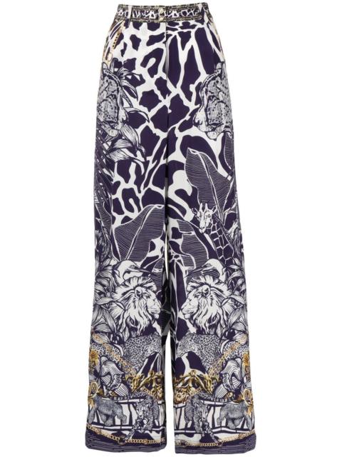 CAMILLA graphic-print wide-leg trousers
