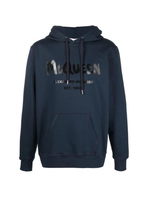Alexander McQueen logo-print hooded sweatshirt