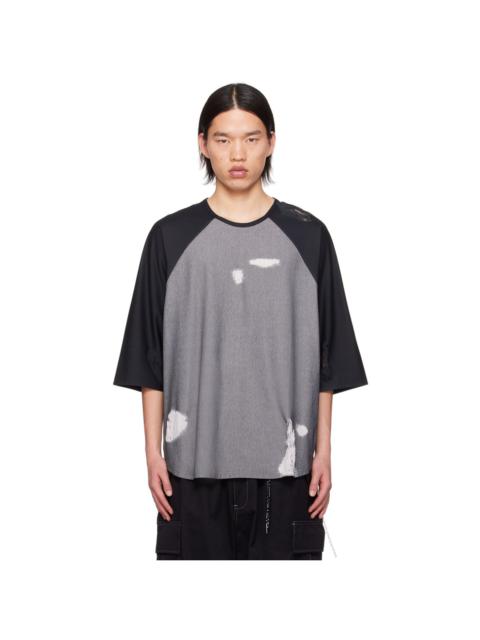 mastermind JAPAN Gray & Black Laddered T-Shirt