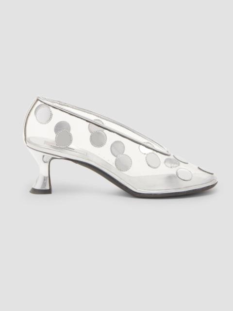 Moschino Women's Duck 55MM Transparent Polka Dot Pumps - Transparent Silver
