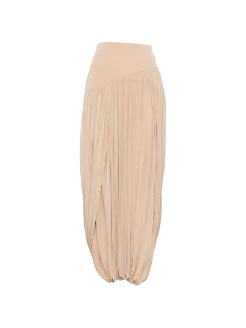 FERRAGAMO pleated ruffle-hem maxi skirt