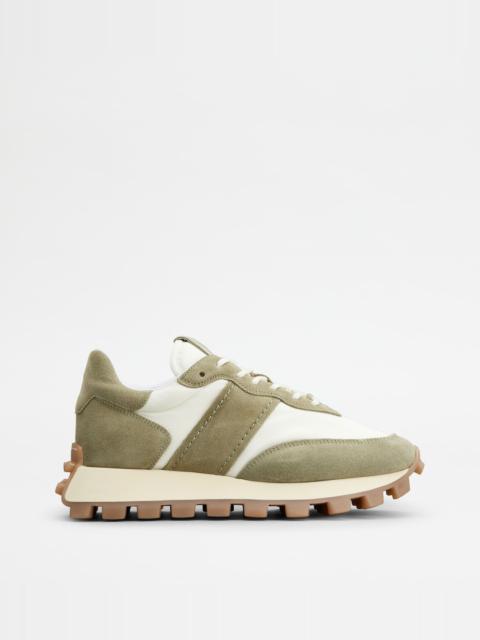 Tod's SNEAKERS TOD'S 1T IN SUEDE AND FABRIC - GREEN, OFF WHITE