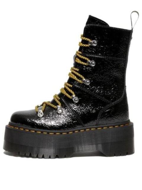 Dr. Martens (WMNS) Dr. Martens Ghilana Max Distressed Patent Leather Platform Boots 'Black' 27788001