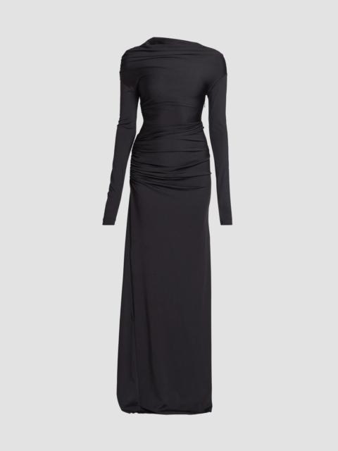 Victoria Beckham Women's Draped Long-Sleeve Column Gown - Black