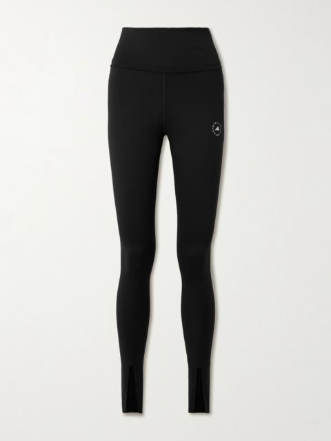 adidas TrueStrength logo-jacquard recycled stretch-jersey leggings Black