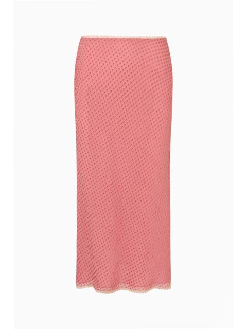 LoveShackFancy Mariem Silk Swiss Dot Skirt