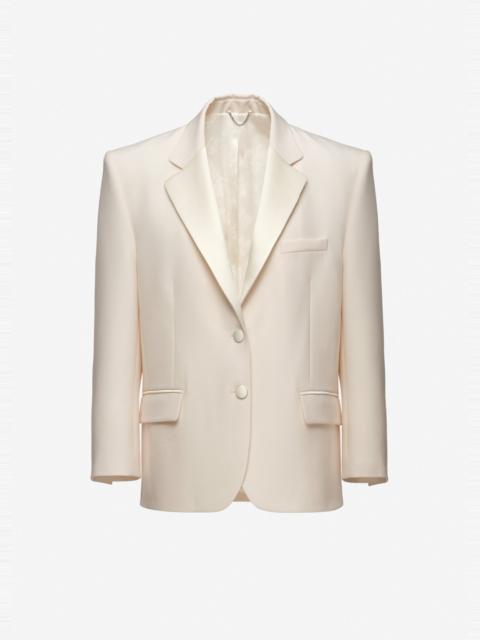 MAGDA BUTRYM Single-breasted tuxedo blazer in ivory
