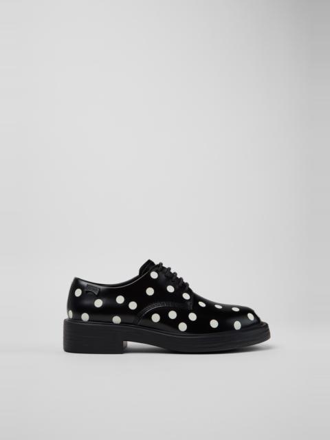 CAMPERLAB Black and White Leather Shoes for Women.