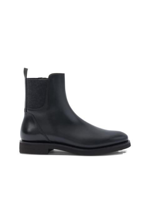 Brunello Cucinelli leather chelsea boots