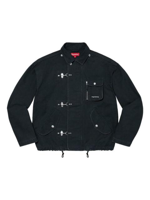 Supreme 대 캔버스 클립 재킷 '블랙 화이트'SUP-SS23-062