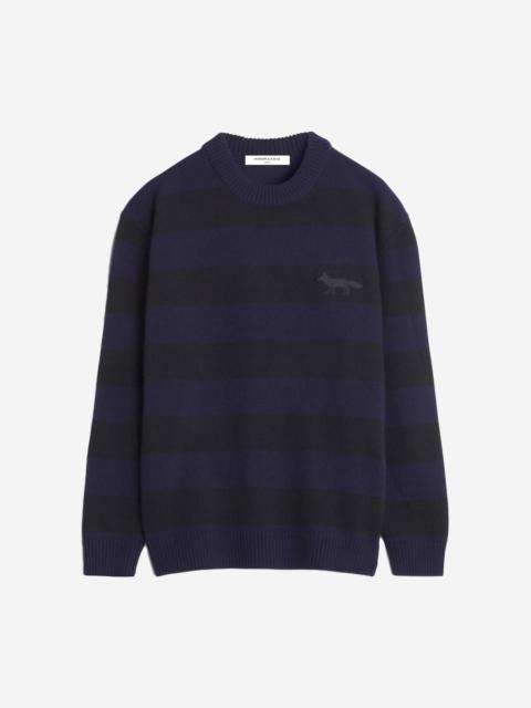 Maison Kitsuné FESTIVE PROFILE FOX PATCH STRIPPED JUMPER