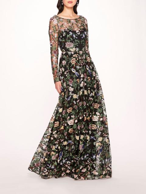 BOTANICAL EMBROIDERED GOWN