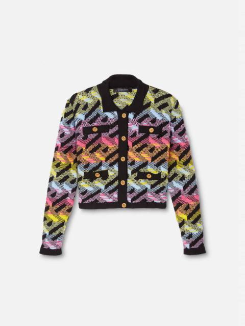 VERSACE La Greca Knit Cardigan