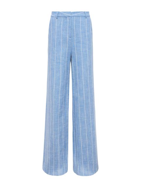 L'AGENCE Pilar Pinstriped Wide-Leg Pant