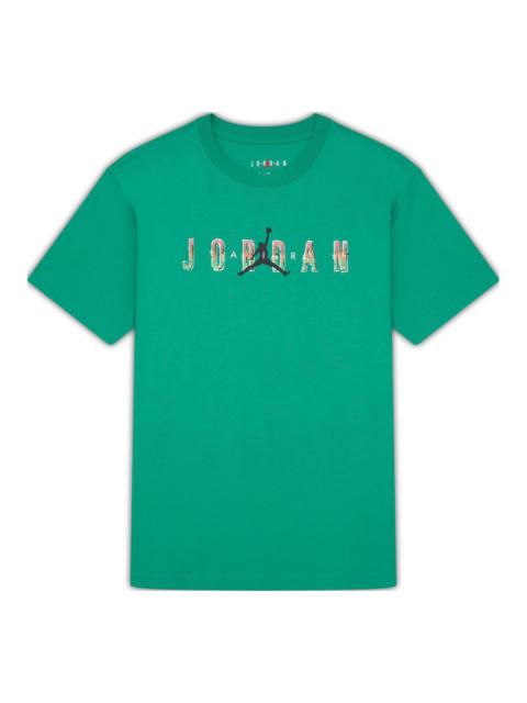 Jordan Air Jordan DNA Printing Alphabet Large Logo Short Sleeve Green DQ5884-324