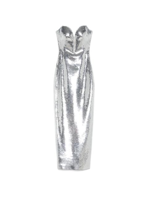 MÔNOT sequinned bustier midi dress
