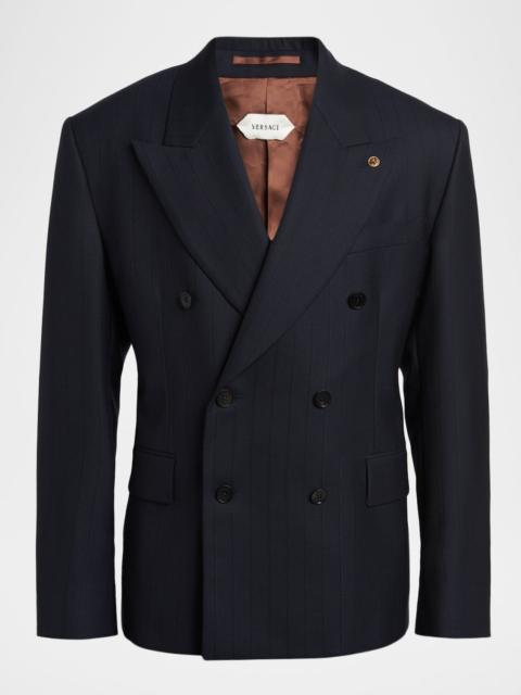 VERSACE JEANS COUTURE Men & apos;s Pinstriped Wool Formal Jacket