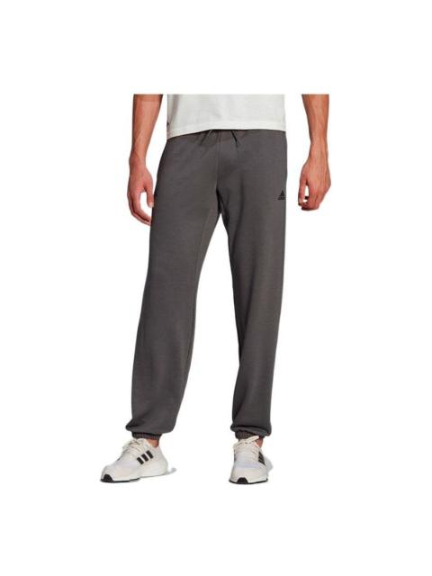 adidas Men's adidas Solid Color Brand Logo Printing Bundle Feet Athleisure Casual Sports Pants Light Grey H