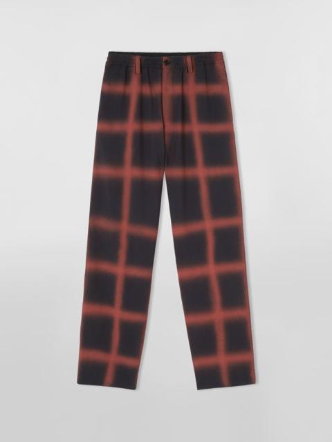 Marni COOL WOOL TROUSERS WITH AIRBRUSHED CHECK MOTIF