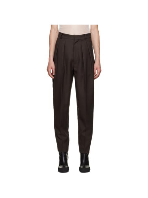 RANDOM IDENTITIES Brown Pleated Trousers