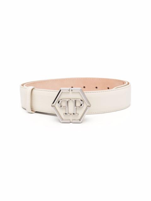 PHILIPP PLEIN logo-plaque leather belt