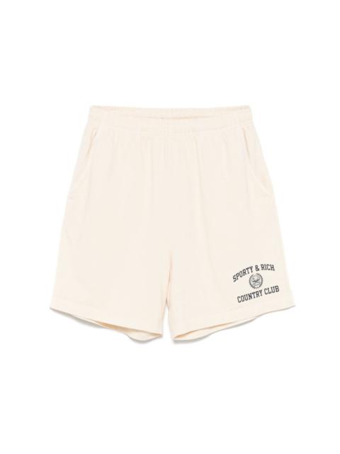 Sporty & Rich Varsity Crest-print track shorts