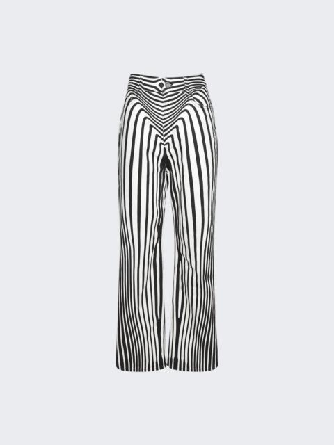 Jean Paul Gaultier Body Morphing Printed Denim Pants Black And White