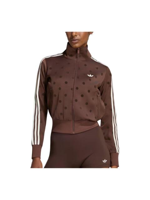 adidas Originals (WMNS) adidas Satin Polka Dots TT Track Top Asia Sizing 'Auburn' LI2855