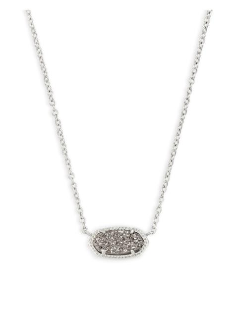 KENDRA SCOTT Elisa Silver Extended Length Pendant Necklace in Platinum Drusy