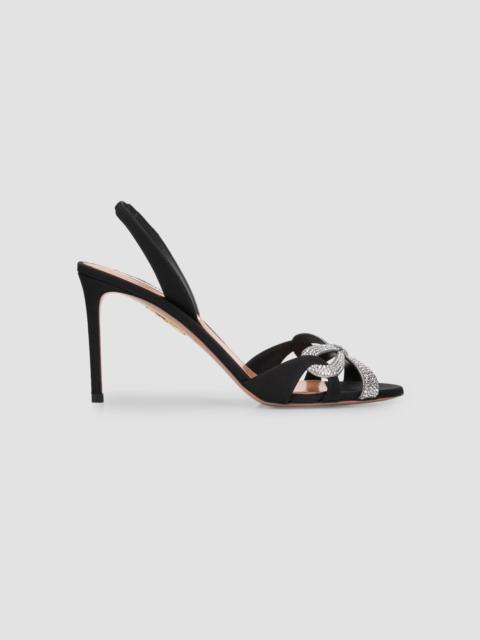 AQUAZZURA Women's Ribbon Kiss 85MM Crystal-Embellished Slingback Sandals - Black