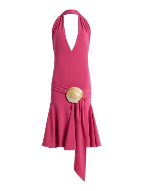 CONNER IVES Exclusive Shell-Embellished Crepe Midi Halter Dress