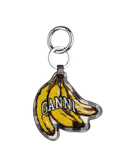 GANNI Women's Banana Keyring Velvet - Black
