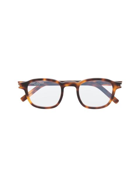 tortoiseshell-effect square-frame glasses