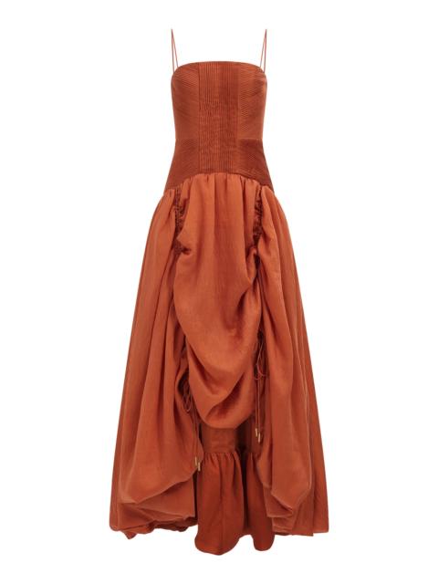Aje. Contour Ruffled Gown coral
