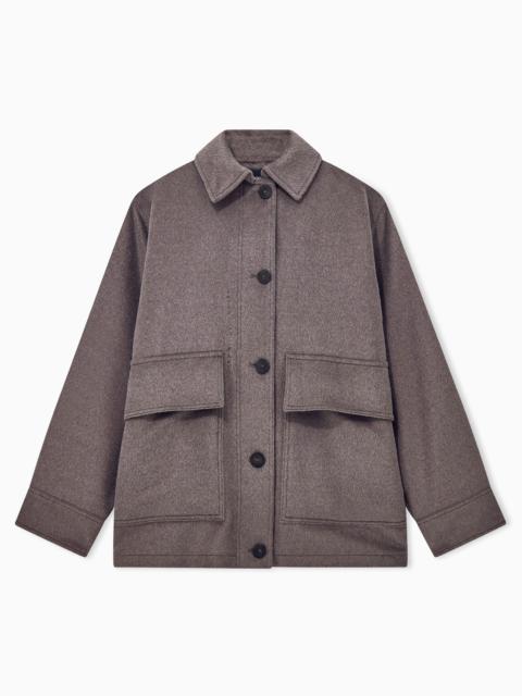 GIORGIO ARMANI CABAN COAT REGULAR FIT IN LLAMA WOOL WITH PATCH POCKETS