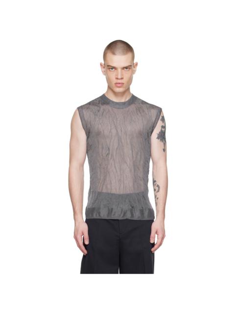 FILIPPA K Gray Crinkled Tank Top