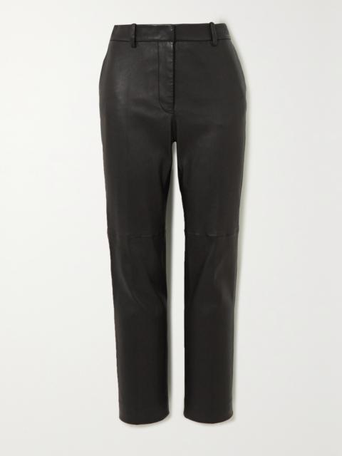 JOSEPH Coleman Leather Slim-fit Pants