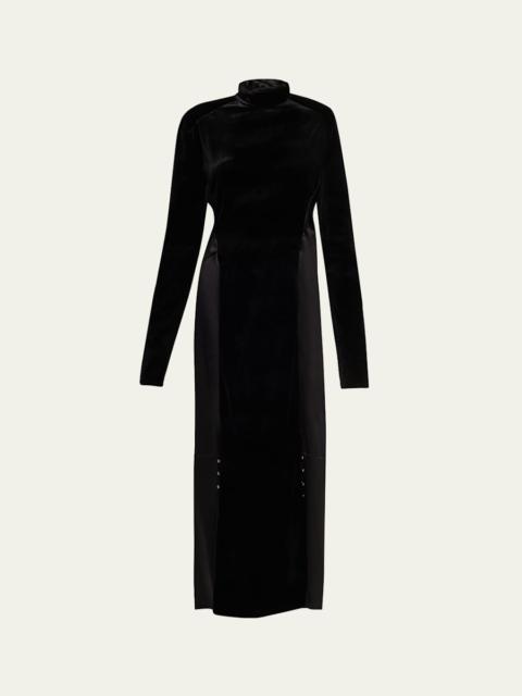 Lanvin Benitier Open-Back Velvet Maxi Dress