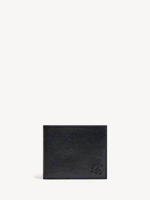 BALENCIAGA Men's Monaco Square Folded Wallet in Black