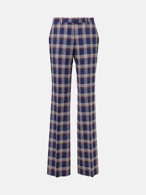 Etro Checked high-rise wool wide-leg pants