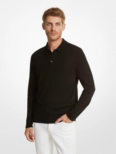 MICHAEL KORS Merino Wool Polo Sweater