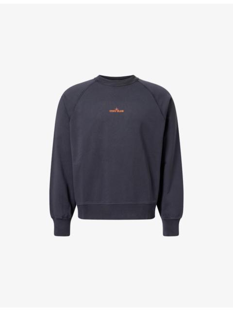 Stone Island Splatter Compass Logo Cotton-Jersey Sweatshirt
