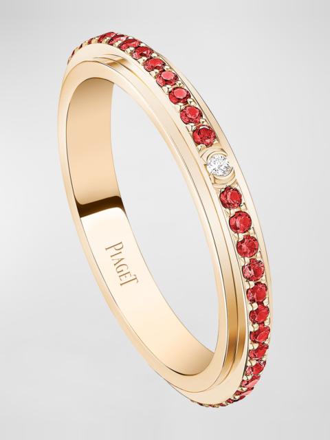 Piaget Possession 18K Rose Gold Ruby Band Ring, EU 52 / US 6