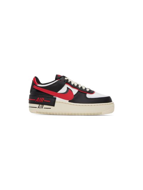 Black & Red Air Force 1 Shadow Sneakers