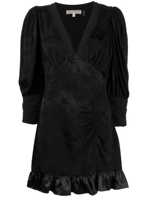 LoveShackFancy v-neck ruffled-hem dress